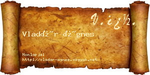 Vladár Ágnes névjegykártya